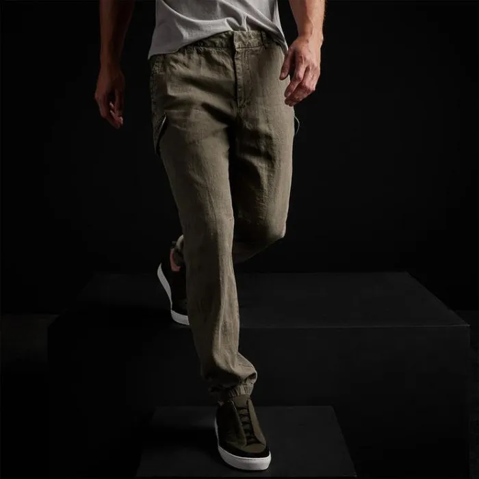 PantsDenim Men James Perse Slub Linen Cargo Pant Platoon Pigment