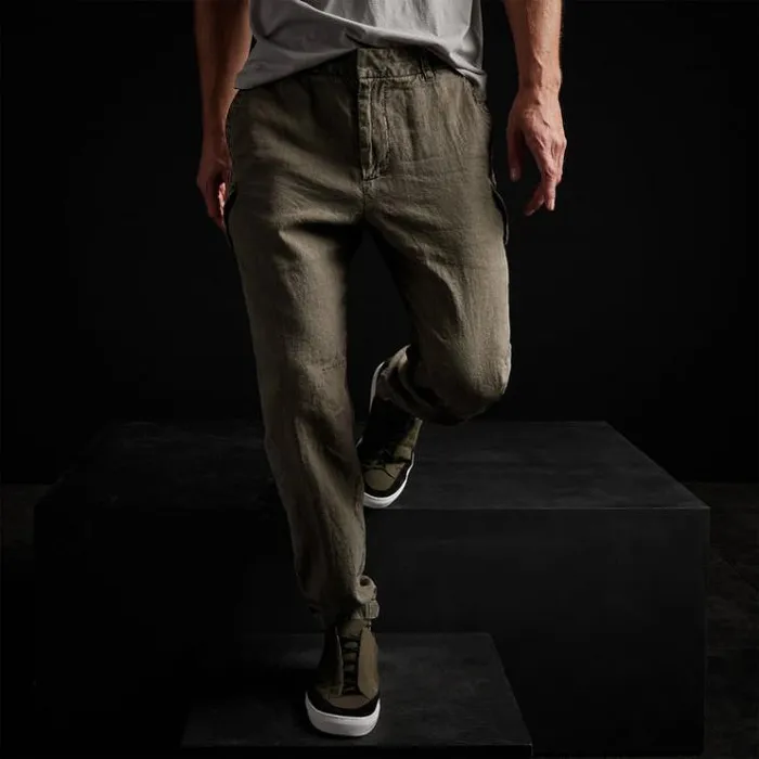 PantsDenim Men James Perse Slub Linen Cargo Pant Platoon Pigment