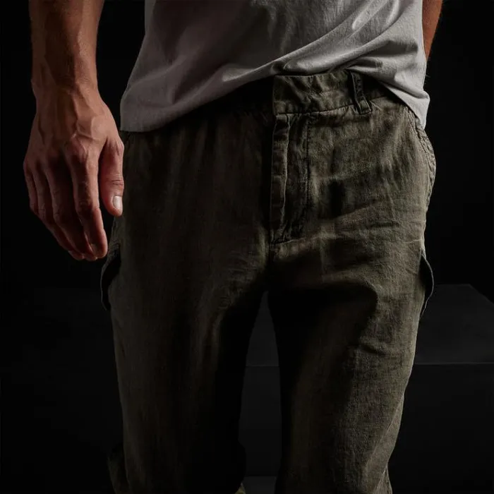 PantsDenim Men James Perse Slub Linen Cargo Pant Platoon Pigment