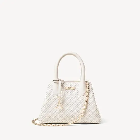 Paris Bag Sugar White Woven Leather Women Aspinal Of London Woven Leather