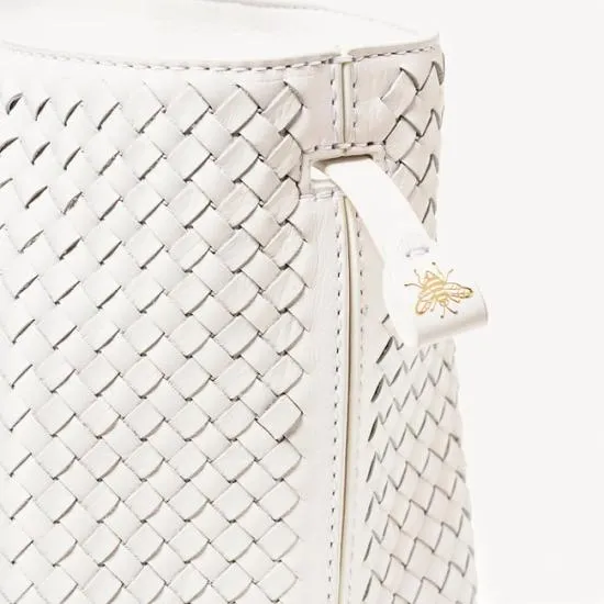 Paris Bag Sugar White Woven Leather Women Aspinal Of London Woven Leather