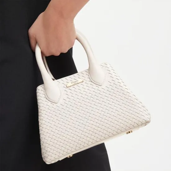 Paris Bag Sugar White Woven Leather Women Aspinal Of London Woven Leather