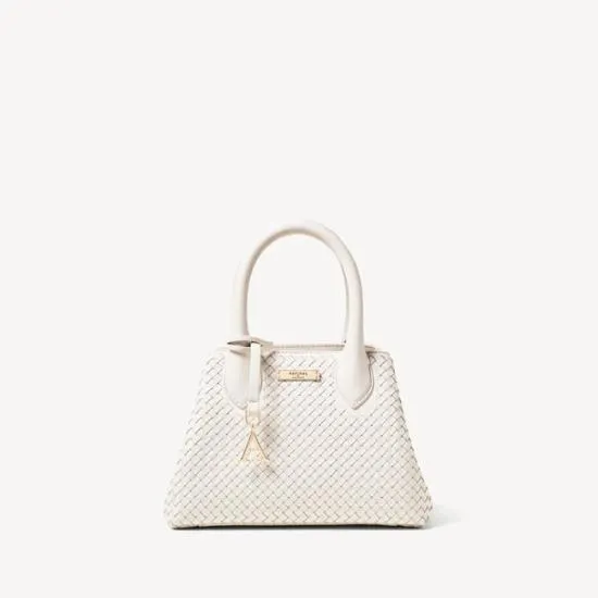 Paris Bag Sugar White Woven Leather Women Aspinal Of London Woven Leather