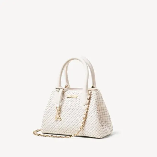 Paris Bag Sugar White Woven Leather Women Aspinal Of London Woven Leather