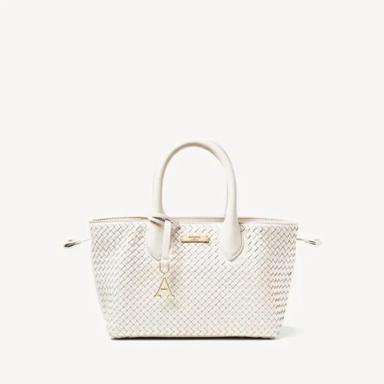 Paris Bag Sugar White Woven Leather Women Aspinal Of London Woven Leather