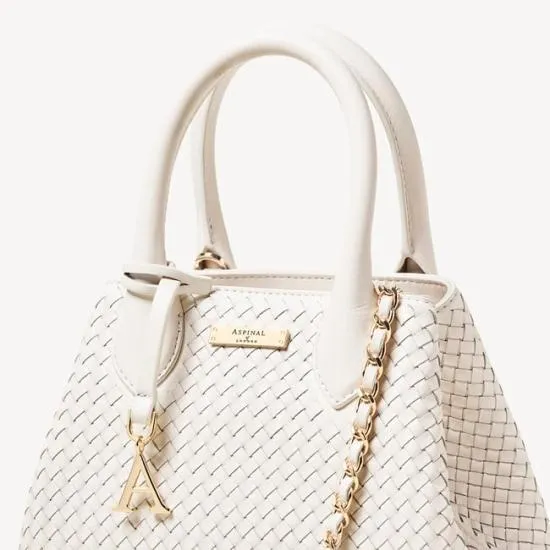 Paris Bag Sugar White Woven Leather Women Aspinal Of London Woven Leather