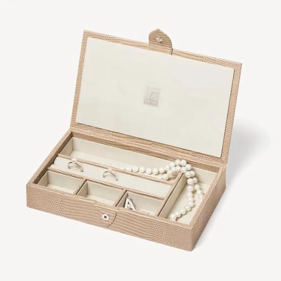 Paris Jewellery Box Latte Lizard Women Aspinal Of London Jewellery Boxes