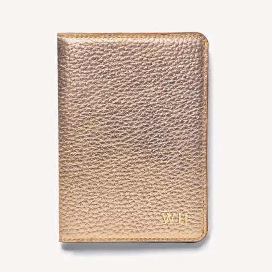 Passport Cover With Card Slots Champagne Pebble Women Aspinal Of London Passport Covers