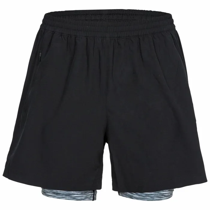 Patterson Dual Layer Active Shorts Black Black Men Trespass Shorts