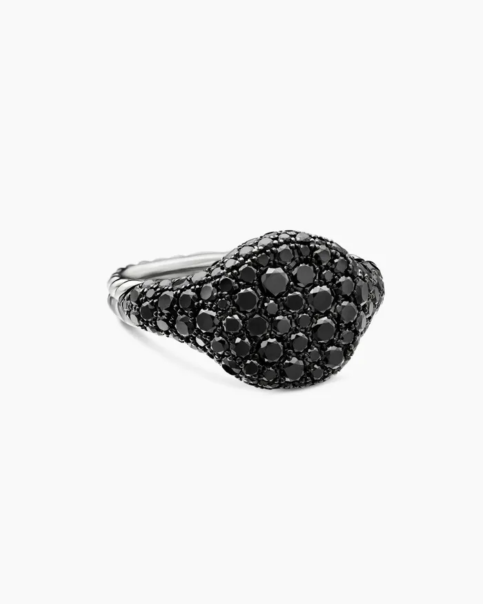 Pav Pinky Ring In 18K White Gold With Diamonds 10mm Women David Yurman Pinky