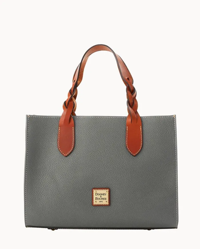 Pebble Grain Gia Satchel Slate Women Dooney and Bourke Satchels