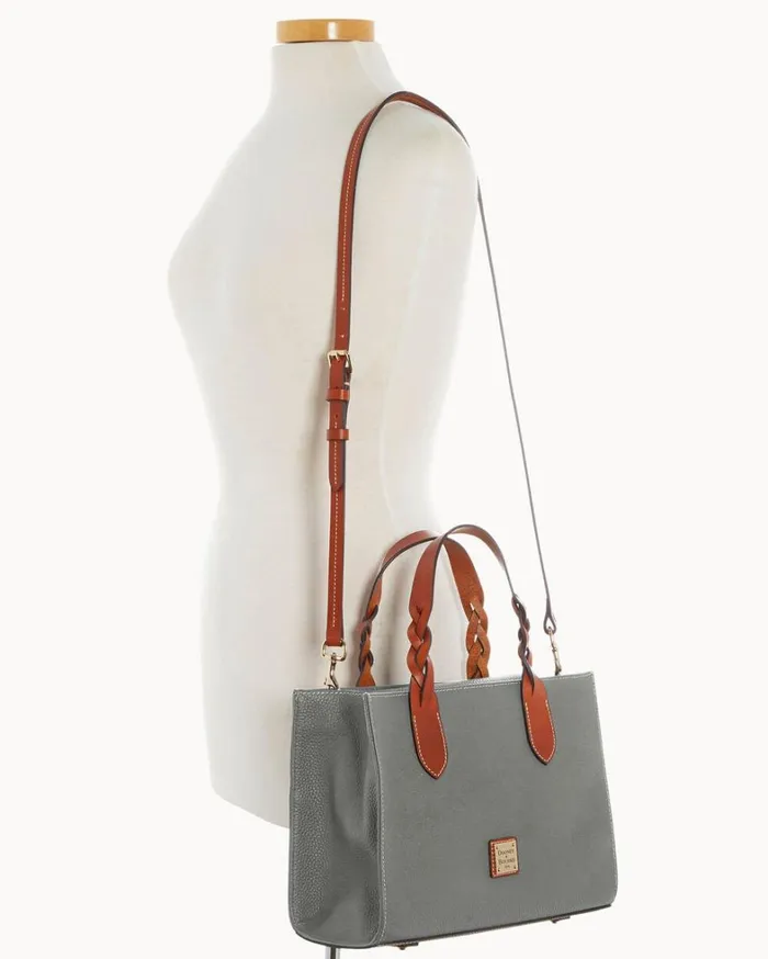 Pebble Grain Gia Satchel Slate Women Dooney and Bourke Satchels Pebble Grain Gia Satchel Slate Women Dooney and Bourke Satchels