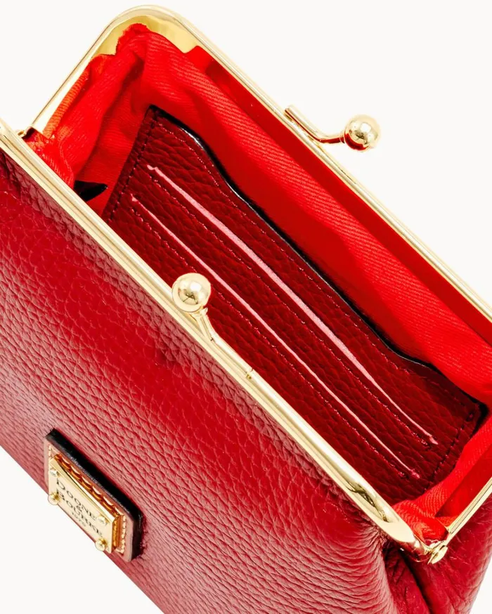 Pebble Grain Large Framed Purse Red Women Dooney and Bourke Wallets Pebble Grain Large Framed Purse Red Women Dooney and Bourke Wallets