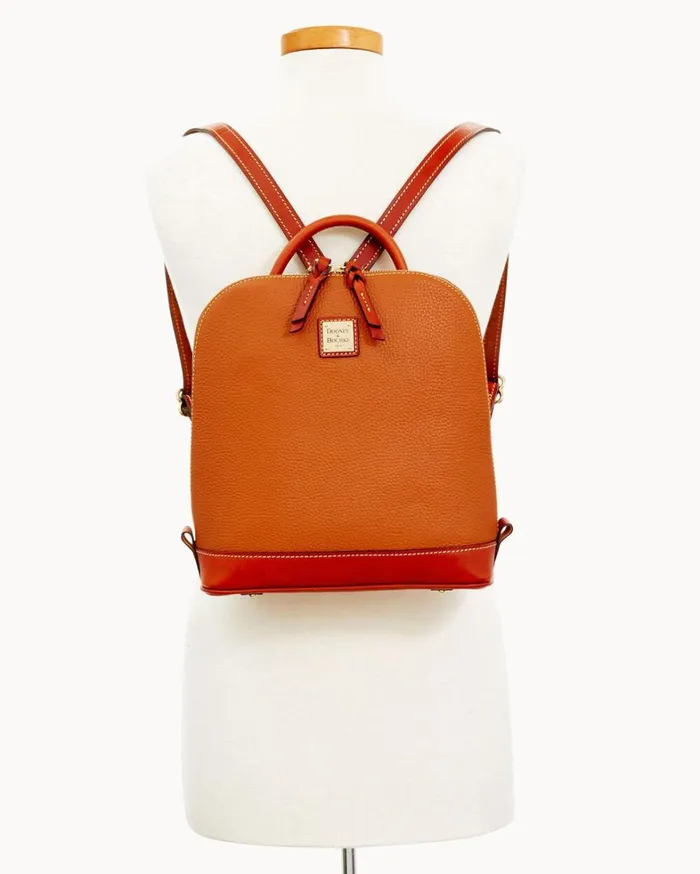 Pebble Grain Zip Pod Backpack Caramel Women Dooney and Bourke Backpacks Pebble Grain Zip Pod Backpack Caramel Women Dooney and Bourke Backpacks