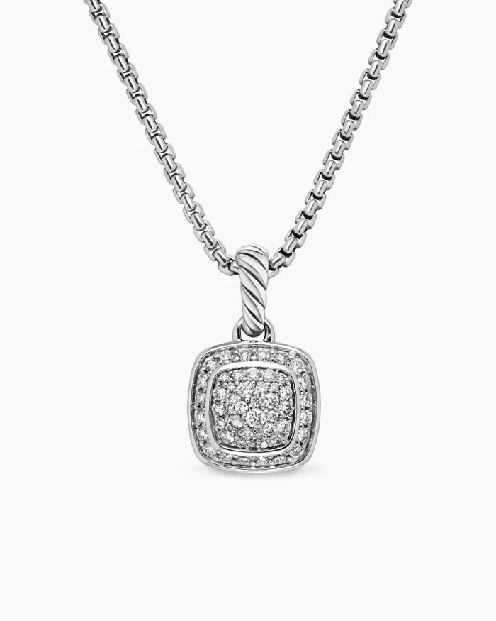 Petite Albion Pendant Necklace In Sterling Silver With Pav Diamonds 7mm Women David Yurman Pendant Petite Albion Pendant Necklace In Sterling Silver With Pav Diamonds 7mm Women David Yurman Pendant