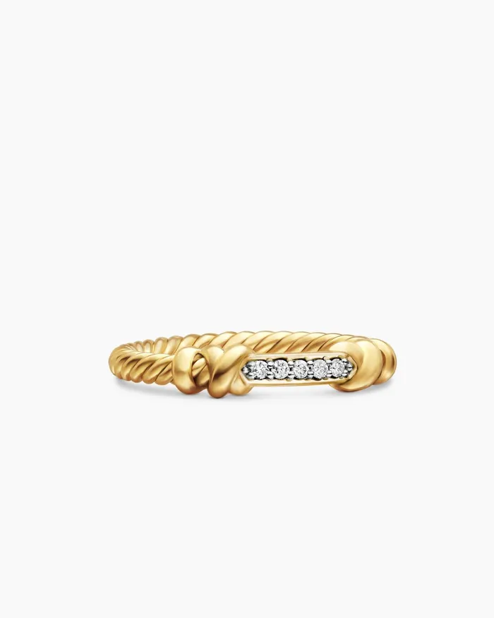 Petite Helena Wrap Band Ring In 18K Yellow Gold With Diamonds 4mm Women David Yurman Band Petite Helena Wrap Band Ring In 18K Yellow Gold With Diamonds 4mm Women David Yurman Band