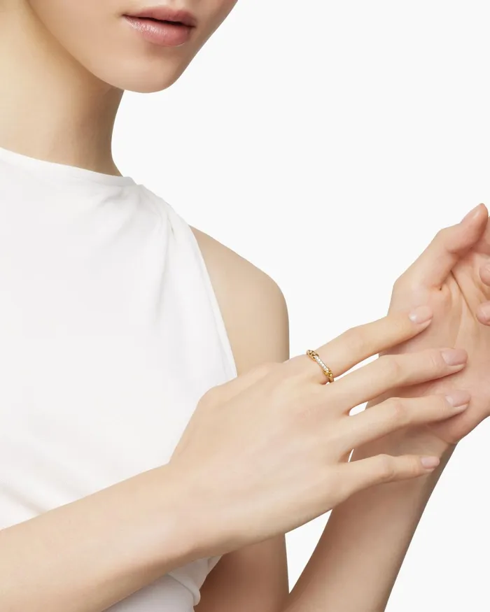 Petite Helena Wrap Band Ring In 18K Yellow Gold With Diamonds 4mm Women David Yurman Band Petite Helena Wrap Band Ring In 18K Yellow Gold With Diamonds 4mm Women David Yurman Band