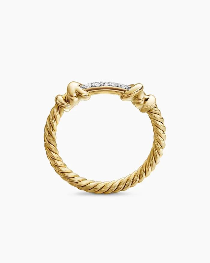 Petite Helena Wrap Band Ring In 18K Yellow Gold With Diamonds 4mm Women David Yurman Band Petite Helena Wrap Band Ring In 18K Yellow Gold With Diamonds 4mm Women David Yurman Band