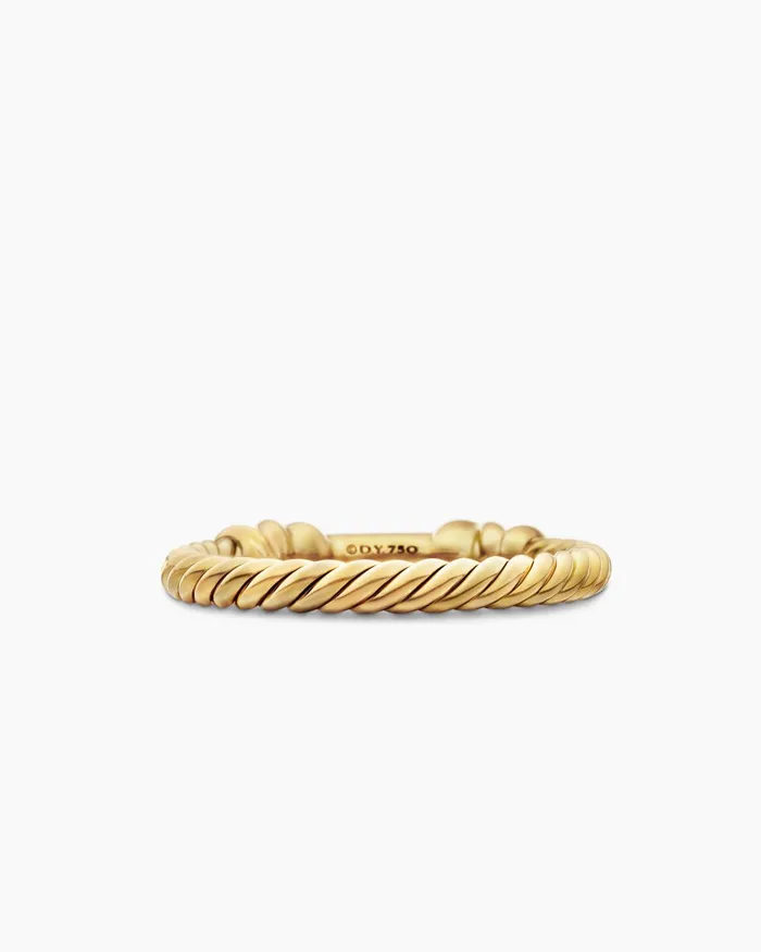 Petite Helena Wrap Band Ring In 18K Yellow Gold With Diamonds 4mm Women David Yurman Band Petite Helena Wrap Band Ring In 18K Yellow Gold With Diamonds 4mm Women David Yurman Band