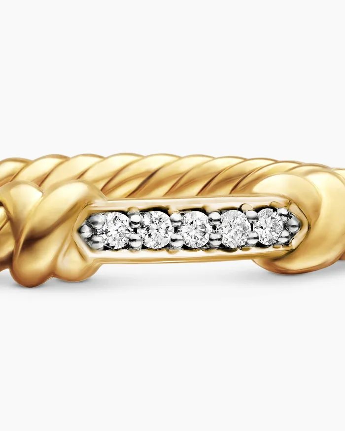 Petite Helena Wrap Band Ring In 18K Yellow Gold With Diamonds 4mm Women David Yurman Band Petite Helena Wrap Band Ring In 18K Yellow Gold With Diamonds 4mm Women David Yurman Band