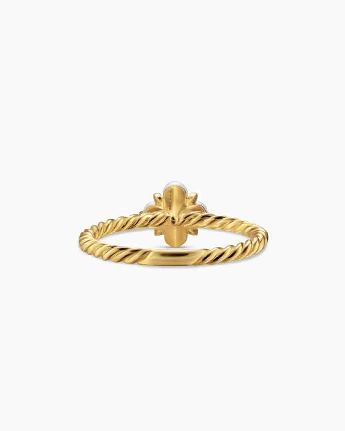 Petite Modern Renaissance Pearl Ring In 18K Yellow Gold With Diamond 79mm Women David Yurman Petite Petite Modern Renaissance Pearl Ring In 18K Yellow Gold With Diamond 79mm Women David Yurman Petite