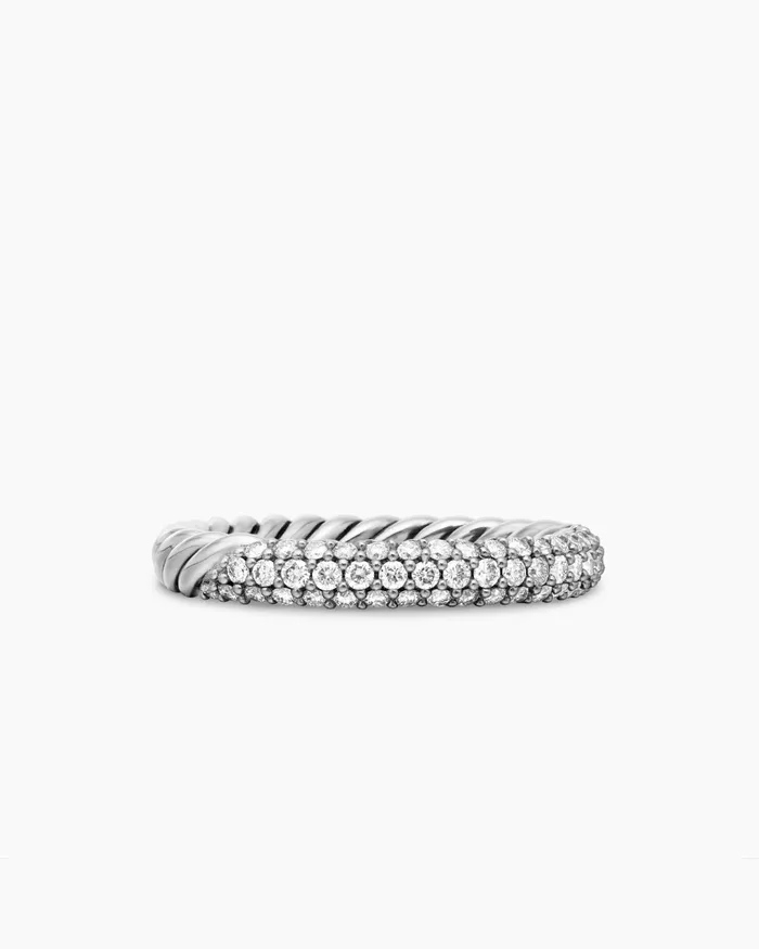 Petite Pav Stack Ring In Sterling Silver 3mm Women David Yurman Petite