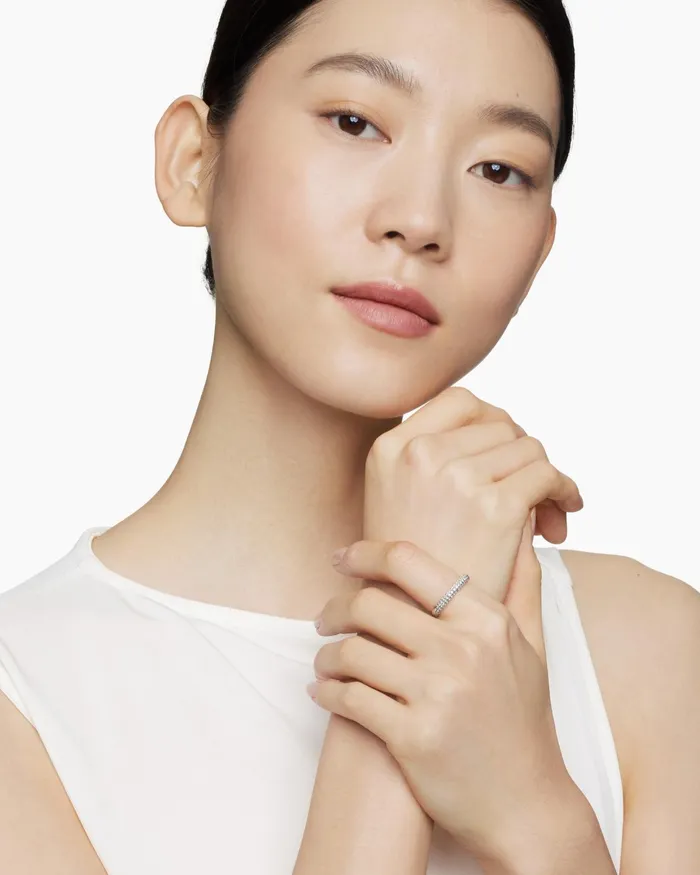Petite Pav Stack Ring In Sterling Silver 3mm Women David Yurman Petite Petite Pav Stack Ring In Sterling Silver 3mm Women David Yurman Petite