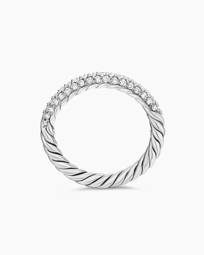 Petite Pav Stack Ring In Sterling Silver 3mm Women David Yurman Petite Petite Pav Stack Ring In Sterling Silver 3mm Women David Yurman Petite