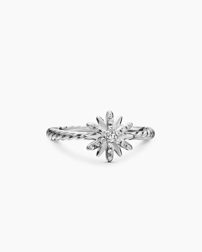 Petite Starburst Ring In Sterling Silver With Diamonds 10mm Women David Yurman Petite Petite Starburst Ring In Sterling Silver With Diamonds 10mm Women David Yurman Petite