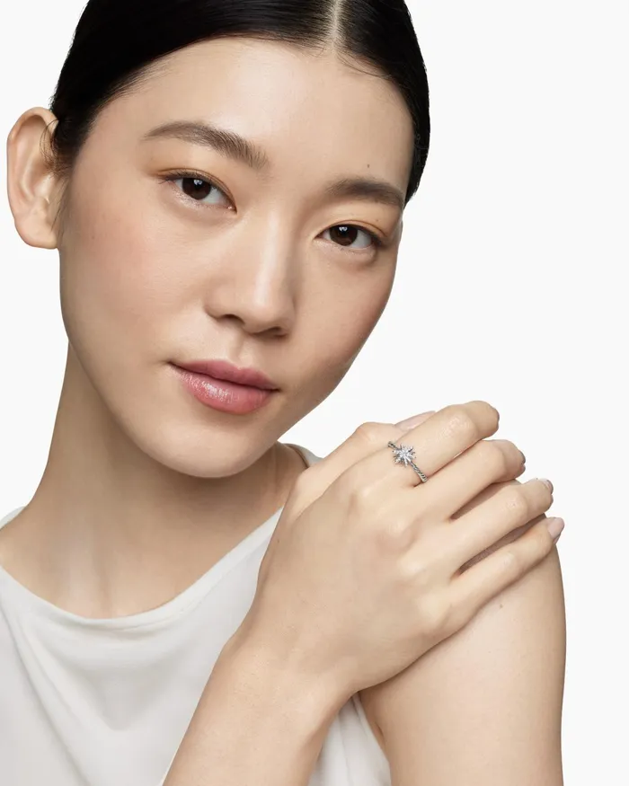 Petite Starburst Ring In Sterling Silver With Diamonds 10mm Women David Yurman Petite Petite Starburst Ring In Sterling Silver With Diamonds 10mm Women David Yurman Petite