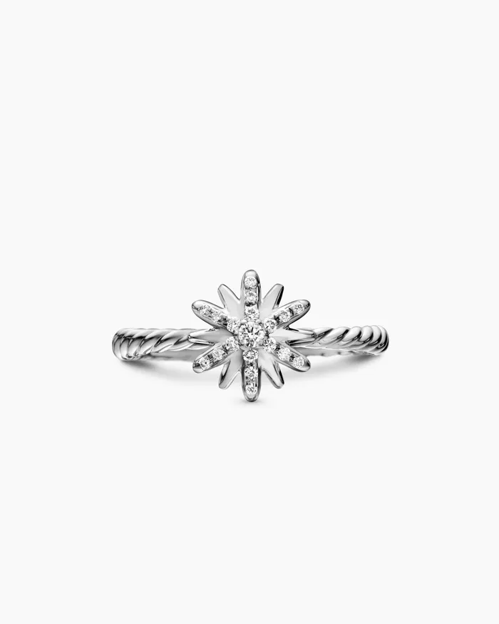 Petite Starburst Ring In Sterling Silver With Diamonds 10mm Women David Yurman Petite Petite Starburst Ring In Sterling Silver With Diamonds 10mm Women David Yurman Petite
