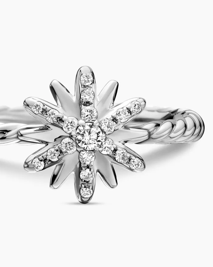 Petite Starburst Ring In Sterling Silver With Diamonds 10mm Women David Yurman Petite Petite Starburst Ring In Sterling Silver With Diamonds 10mm Women David Yurman Petite
