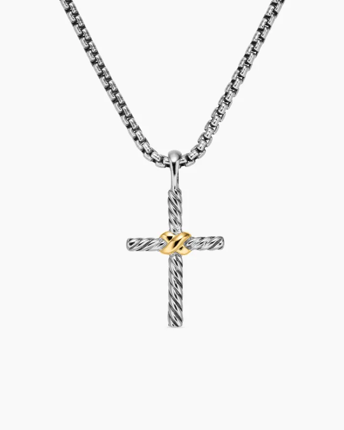 Petite X Cross Necklace In Sterling Silver With 14K Yellow Gold 24mm Women David Yurman Pendant Petite X Cross Necklace In Sterling Silver With 14K Yellow Gold 24mm Women David Yurman Pendant