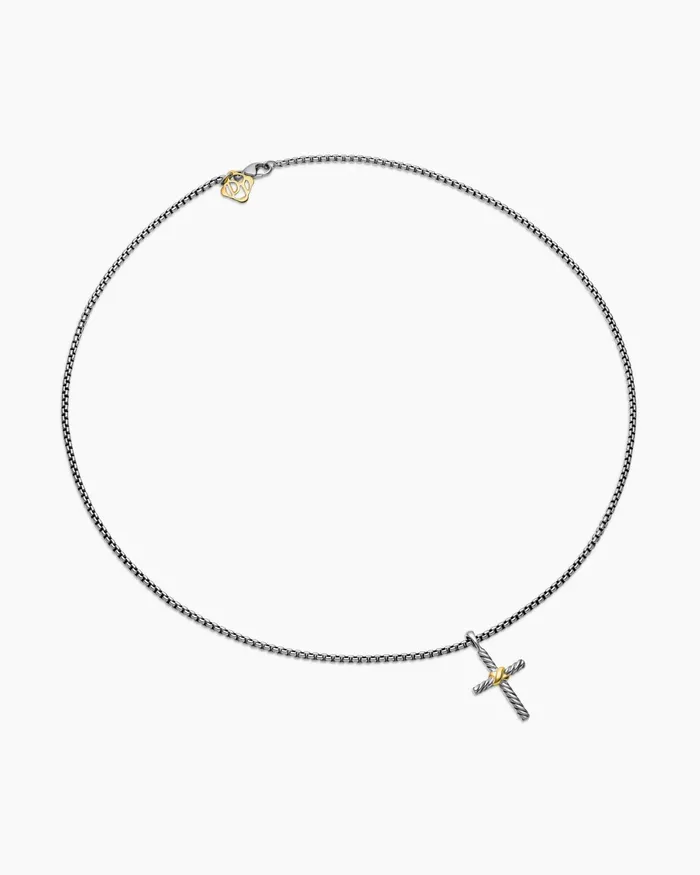 Petite X Cross Necklace In Sterling Silver With 14K Yellow Gold 24mm Women David Yurman Pendant Petite X Cross Necklace In Sterling Silver With 14K Yellow Gold 24mm Women David Yurman Pendant
