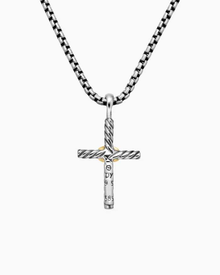 Petite X Cross Necklace In Sterling Silver With 14K Yellow Gold 24mm Women David Yurman Pendant Petite X Cross Necklace In Sterling Silver With 14K Yellow Gold 24mm Women David Yurman Pendant