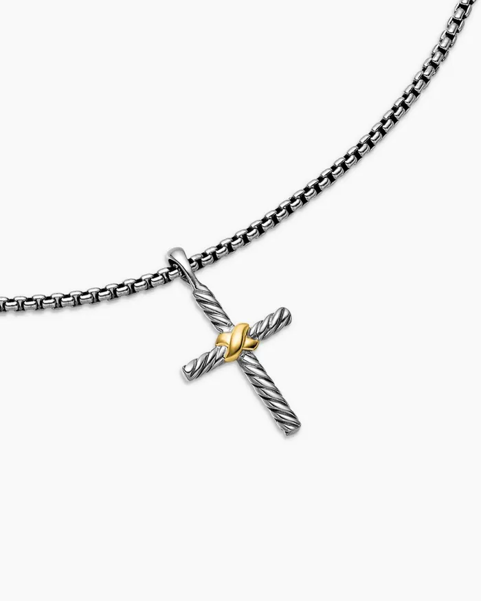 Petite X Cross Necklace In Sterling Silver With 14K Yellow Gold 24mm Women David Yurman Pendant Petite X Cross Necklace In Sterling Silver With 14K Yellow Gold 24mm Women David Yurman Pendant