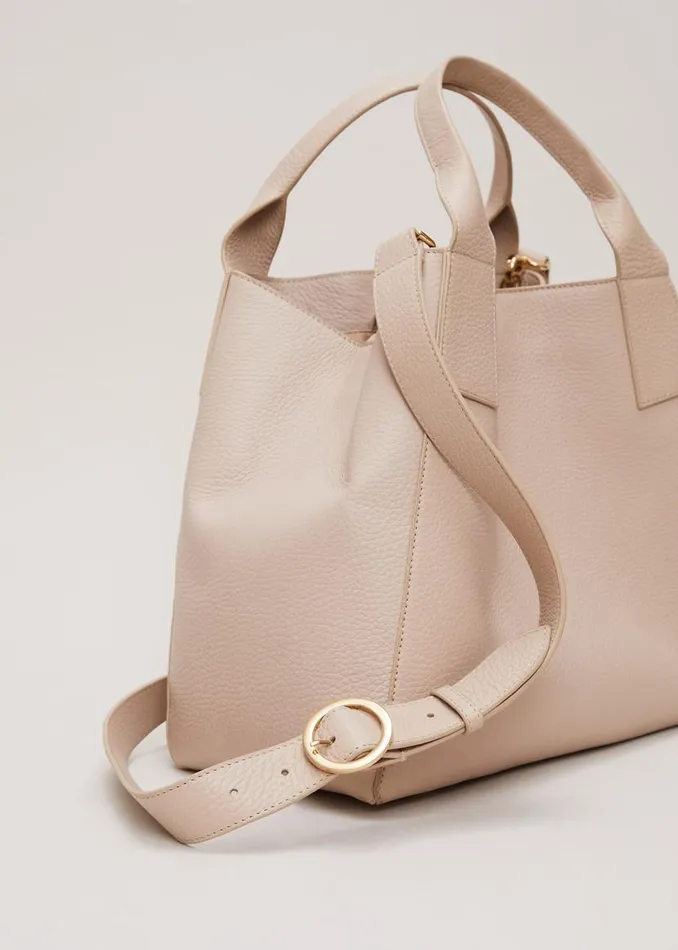 Phase Eight Bags and Clutches Large Leather Tote Bag Neutral 8211 Women