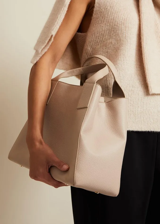 Phase Eight Bags and Clutches Large Leather Tote Bag Neutral 8211 Women