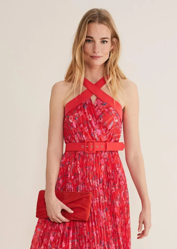 Phase Eight Bags and Clutches Red Suede Clutch Bag Red 8211 Women