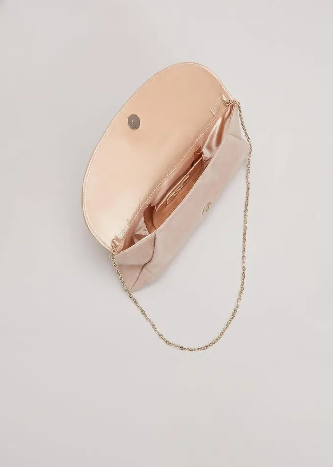 Phase Eight Bags and Clutches Suede Clutch Bag Neutral 8211 Women