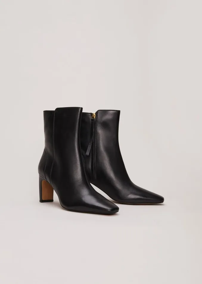 Phase Eight Boots Black Leather Ankle Boots Black 8211 Women