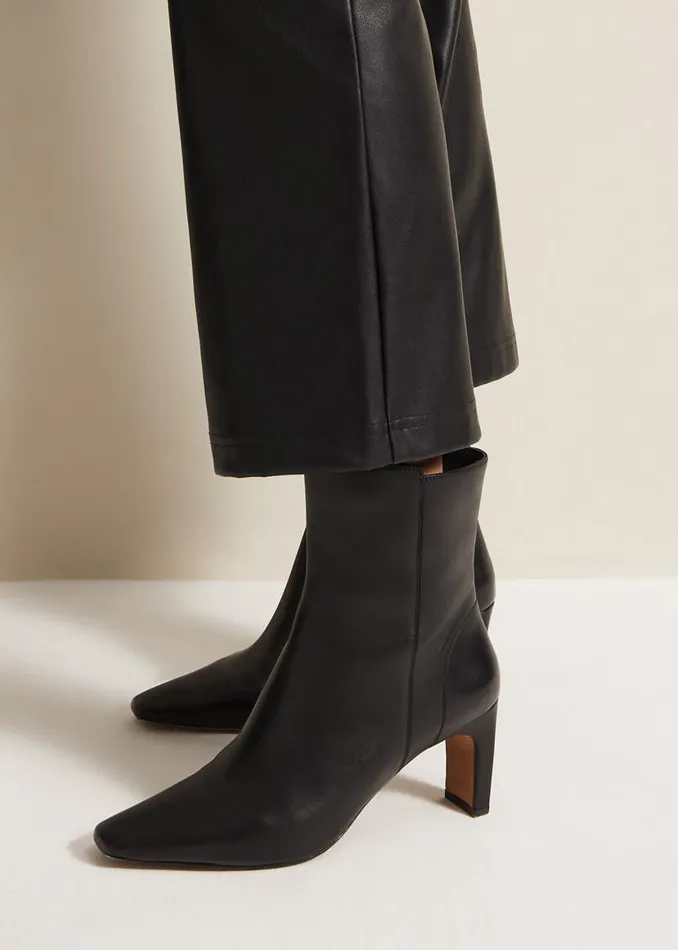 Phase Eight Boots Black Leather Ankle Boots Black 8211 Women