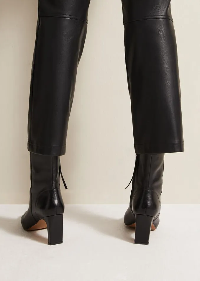 Phase Eight Boots Black Leather Ankle Boots Black 8211 Women