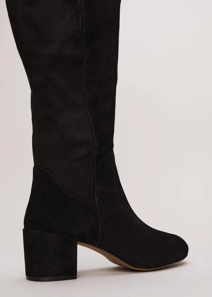 Phase Eight Boots Milly Black Leather Knee High Boots Black 8211 Women