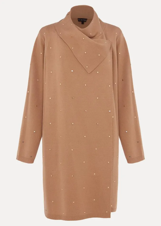 Phase Eight Coats Paloma Scattered Stud Coatigan Camel 8211 Women