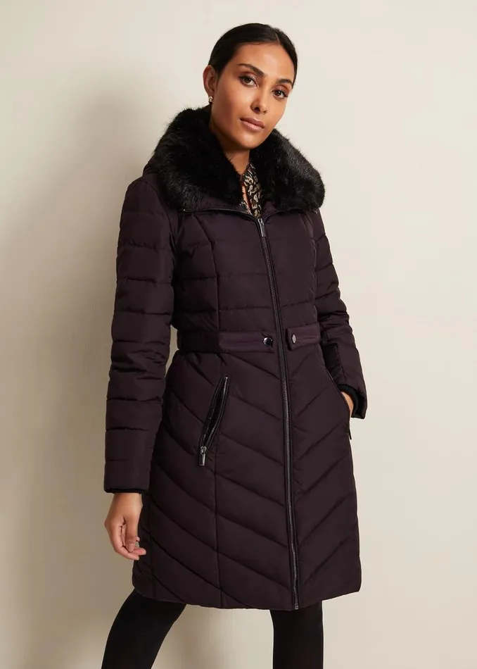 Phase Eight Coats Petite Bobbie Burgundy Puffer Coat Burgundy 8211 Women