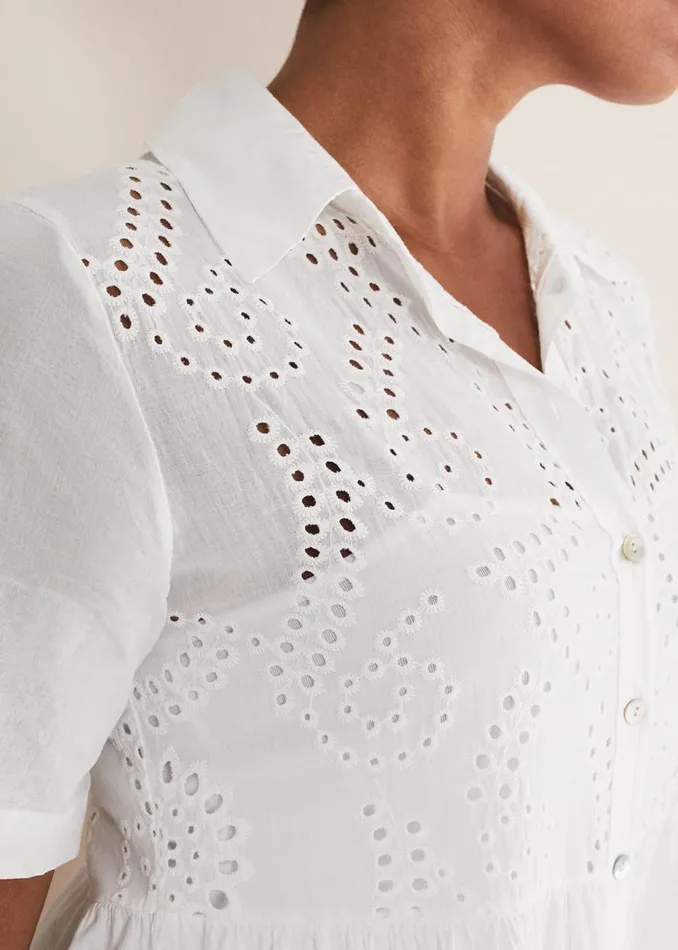 Phase Eight Dresses Alys Shirt Midaxi Dress White 8211 Women