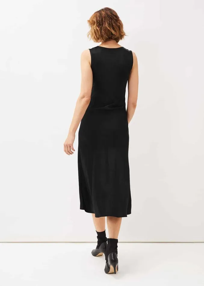 Phase Eight Dresses Amabella Sleeveless Satin Midi Dress Black 8211 Women