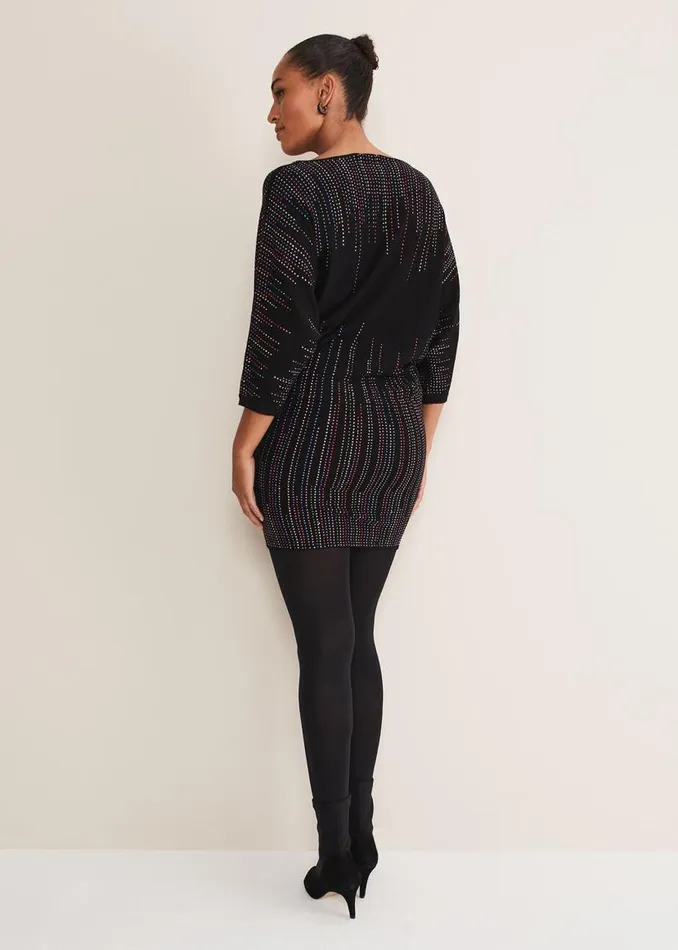 Phase Eight Dresses Becca Batwing Knitted Dress Blackmulti 8211 Women