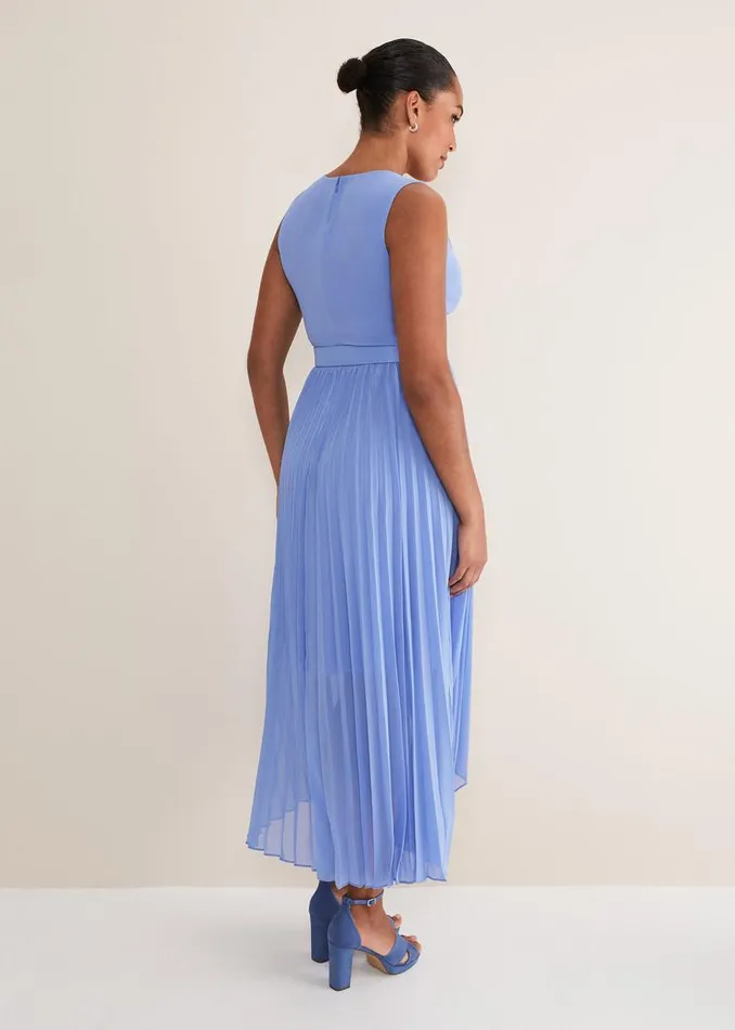 Phase Eight Dresses Brianna Pleated Midaxi Dress Cornflower 8211 Women